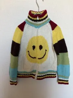 TICK TACKLE スマイリー ニコちゃん ニット ジャケット 120