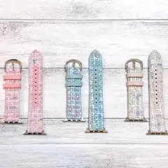 AppleWatch SE 40 41mm ツイード ホワイト ベルト 革