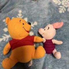 くまのプーさんとピグレット ぬいぐるみセット　レトロ　ディズニー