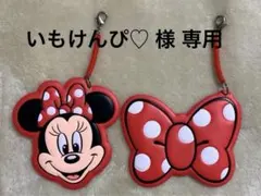 ディズニーリゾート ミニーマウス リボン パスケース 2点