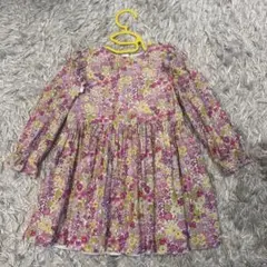 jacadi リバティ　花柄 長袖ワンピース 104cm