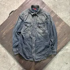 7BS3【Levi's】デニムシャツ　長袖　色落ち　コットン　XL 古着used