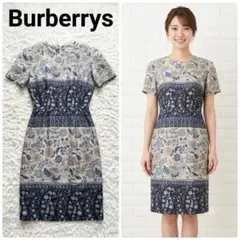 美品 BURBERRY バーバリーズ リネン シルク 花柄 ペイズリーワンピースのサムネイル