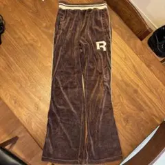 Reebok ベロア ジョガーパンツ ブラウン