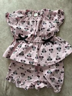 ミニーマウス プリント ベビー服 セットアップ　90cm パジャマ