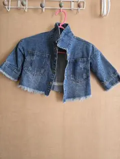 値下げ❗デニムジャケット スマイルプリント