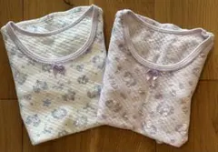 花柄キルティング長袖下着2枚セット