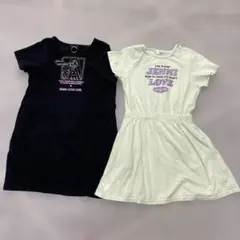 JENNI LOVE 半袖ワンピース2点セット 黒・ライトグリーン 130cmのサムネイル