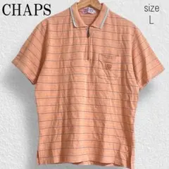 CHAPS チャップス ハーフジップ ポロシャツ ボーダー メンズ L