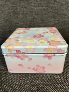 桜柄 空き缶