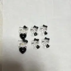 ⚪︎キティ キティちゃん 黒 ブラック ハート ネイルパーツ⚪︎