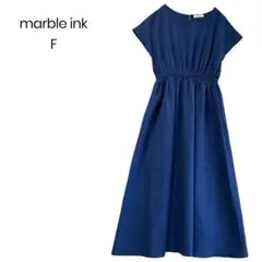 【marble ink】フレンチスリーブ ひざ丈ワンピース F a0832