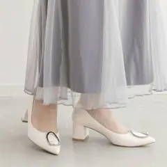 ランダ メタルパーツパンプス ヒール パーティー 入学式 卒業式 ビジュー