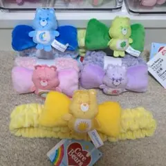 未使用タグ付き　ケアベア　マスコット付きヘアバンド　5種コンプセット