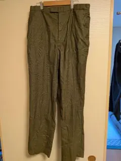 【限定価格】オリーブグリーン チェック総柄 スラックス メンズ ビンテージ