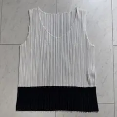 プリーツプリーズ ISSEY MIYAKE カッティングタンクトップ L 日本製