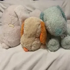 スヌーピー　ぬいぐるみ　タグ付き　白　緑　オレンジ