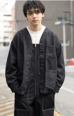 ノーカラーデニムジャケット デニムジャケット