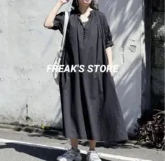 FREAK'S STORE インド組紐ボタン スキッパーワンピース