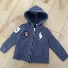 キッズ 80 ジップアップパーカー　ラルフローレン パーカー 紺