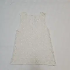 ユナイテッドアローズ　アイボリー レース編み ノースリーブ