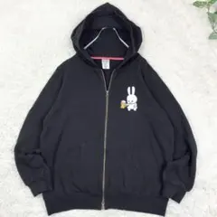 美品　完売品　キューン　ジップアップパーカー　ビール　ダブルジップ　XL　黒のサムネイル