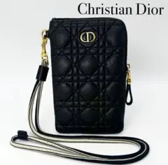 Christian Dior ディオール CD カナージュ 黒 スマホショルダーのサムネイル