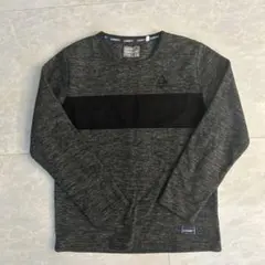 グレー 長袖カットソー ストライプデザイン