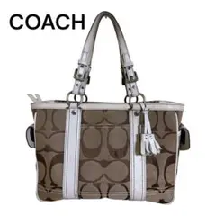 HK7】COACH コーチ シグネチャー キャンバス ハンドバッグ - メルカリ