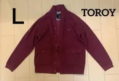 TOROY Ｌ　ワインレッド　カーディガン　上着　赤　系　上着