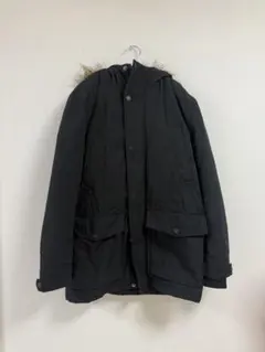 H&M ブラックモッズコート フード付き