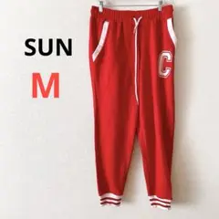 SUNレッドジャージパンツ Cロゴ付き　M