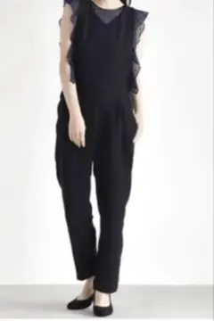 【美品】　Kaene ドット シフォン オールインワン 結婚式　二次会　卒入学