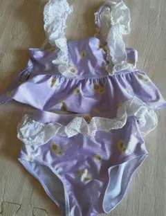 花柄ラベンダー水遊び水着 110cm