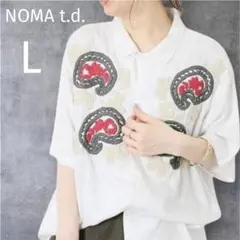 NOMA t.d】開襟シャツ タイダイ オープンカラー ブラック ホワイト M 