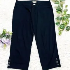 大きなサイズ17Aylesbury きれいめクロップドパンツ 黒 通勤 オフィス