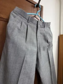 グレー チェック柄 スラックス