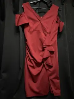 Ryuyu リューユ　ワインレッド オフショルダードレス　ワンピース