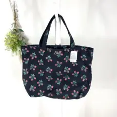 T01026 rish トートバッグ　美品　新品　花柄　大きめ　マチあり 美品