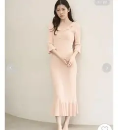 SNIDEL HOMEニットフリルワンピース ルームウェア カップ付き