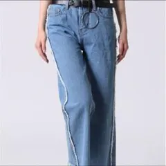 SPIGA サークルベルト付きフリンジデニムパンツのサムネイル
