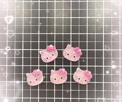 ネイルパーツ　キャラクター　キティ　キティちゃん　ピンク　ハート　ぷっくり