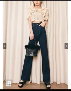 GRL ハイウエストセミフレアデニムパンツ[cu289]