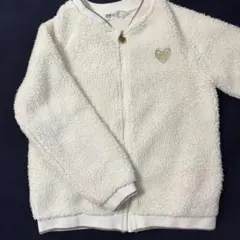 ボア素材 ホワイト ジップアップジャケット