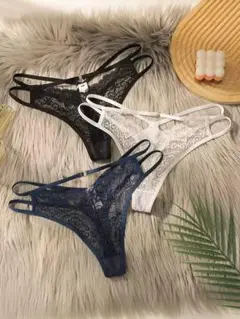 3枚セット L セクシー ローライズ サム 通気性 レース トリム