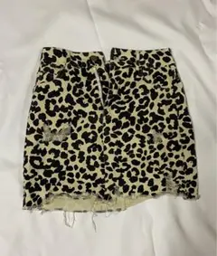 古着ヒョウ柄 デニムスカート