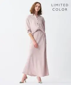 uncrave フィブリルシャンブレー フレアスカート ピンク　2