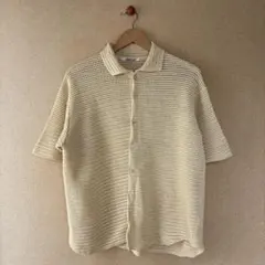 オーラリー　コットンメッシュニット　半袖シャツ