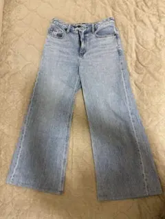 GU ライトブルー ワイドレッグデニム Sサイズ