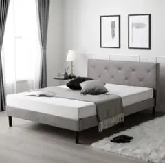 ラシク RASIK ILONA イロナ ファブリックベット グレー シングル